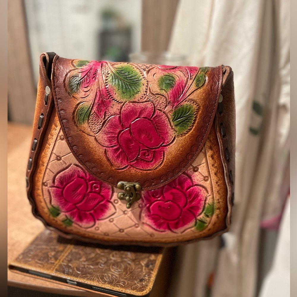 Handmade artisanal leather crossbody